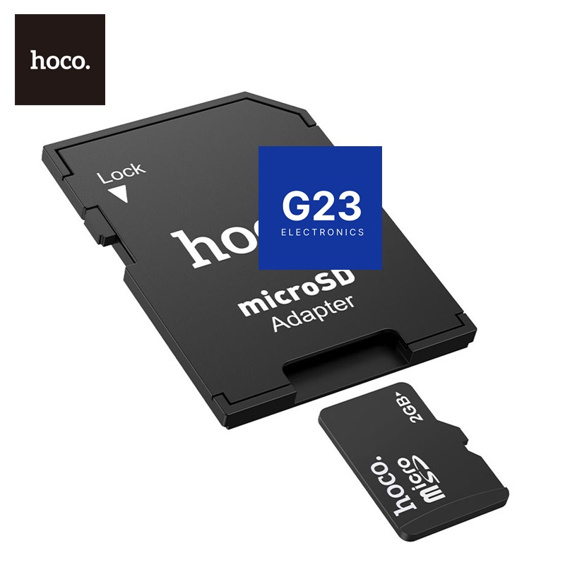 Atminties kortelių adapteris Micro SD į SD Hoco HB22 2 Atminties kortelių adapteris Micro SD į SD Hoco HB22 su microSD kortele