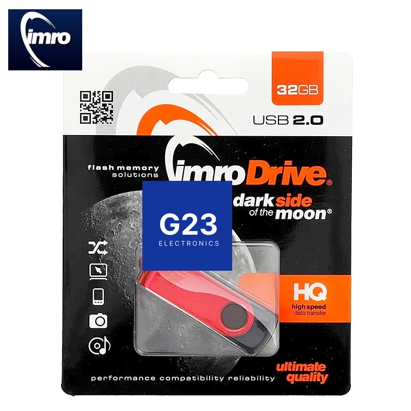 Atmintinė USB raktas 32GB IMRO Axis raudonos spalvos pakuotė