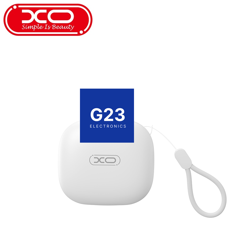 Bluetooth ausinės XO Holder Pods ANC ir ENC baltos spalvos 13 Baltas XO ANC ir ENC ausinių įkrovimo dėklas su rankiniu dirbeliu
