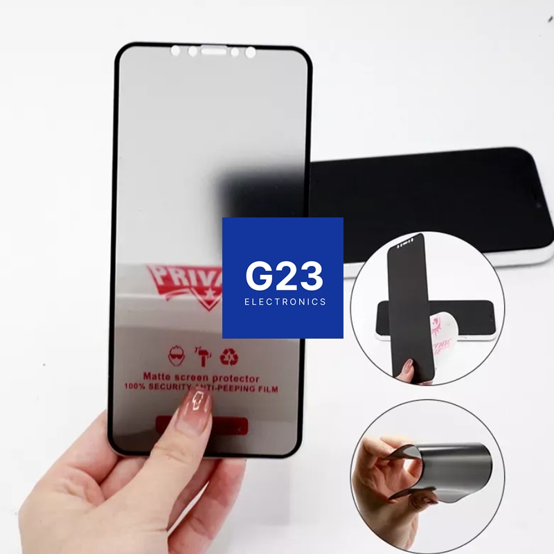 Apsauginis matinis privatumo stiklas Xiaomi Redmi Note 14 5G – Lankstus 9H 3 Apsauginis matinis privatumo stiklas Xiaomi Redmi Note 14 5G
