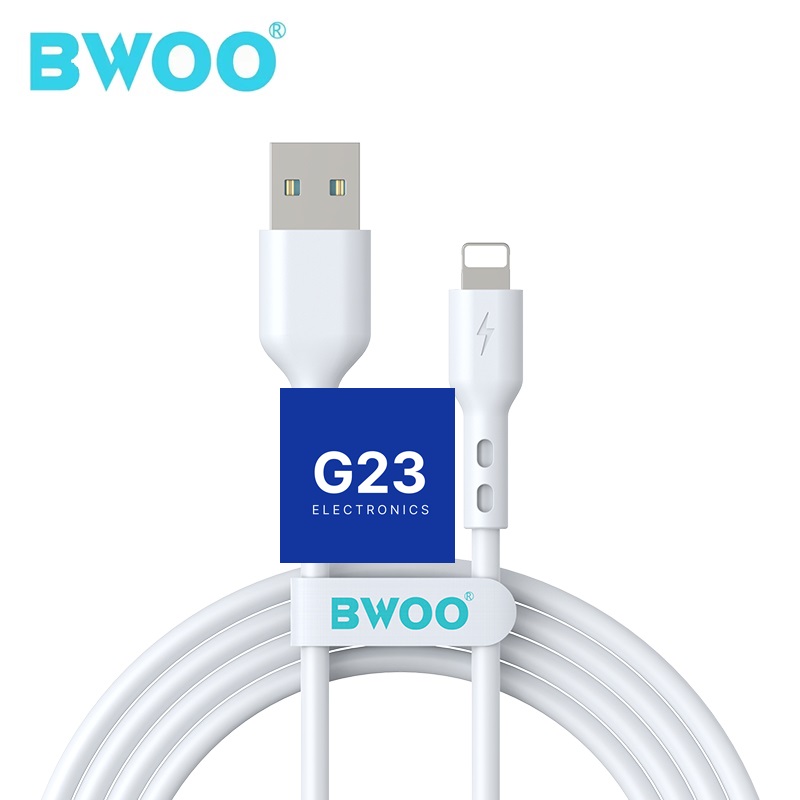 Apple Lightning laidas 2 metrai 3A BWOO baltos spalvos 11 Baltas BWOO Apple Lightning laidas 2 metrai su BWOO tvirtinimo juosta