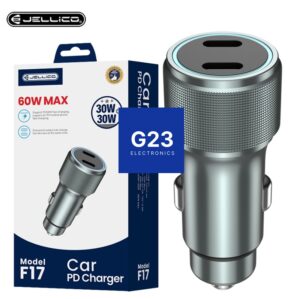 Auto kroviklis 2 x Type-C 30W Jellico gamintojo pakuotėje