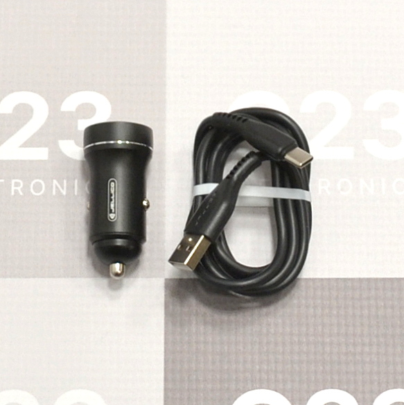 Auto kroviklis Type-C 20W ir USB 18W su Type-C laidu Jellico juodos spalvos 5 Auto kroviklis su Type-C laidu Jellico ir suvyniotas metro ilgio laidas