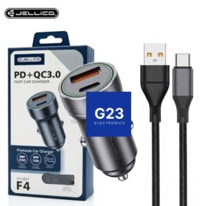 Jellico automobilinio kroviklio pakuotė, kroviklis ir USB į Type-C laidas