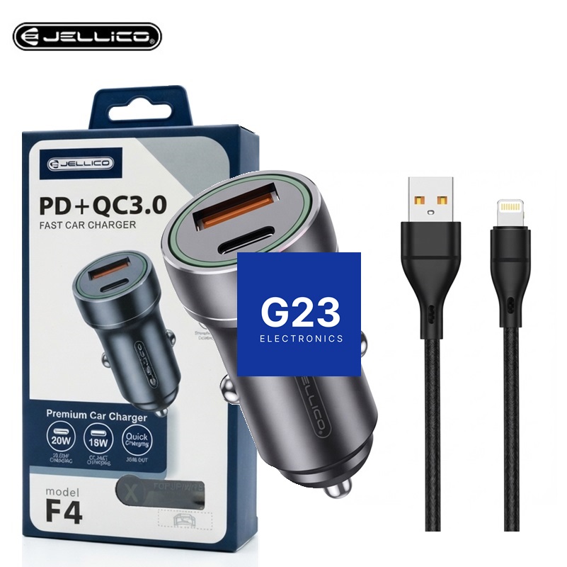 Jellico automobilinio kroviklio pakuotė, kroviklis ir USB į Lightning laidas