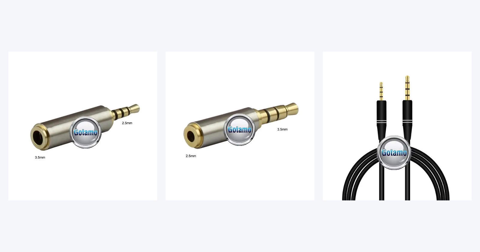 AUX 2.5mm laidai ir TRRS perėjimai į 3.5mm
