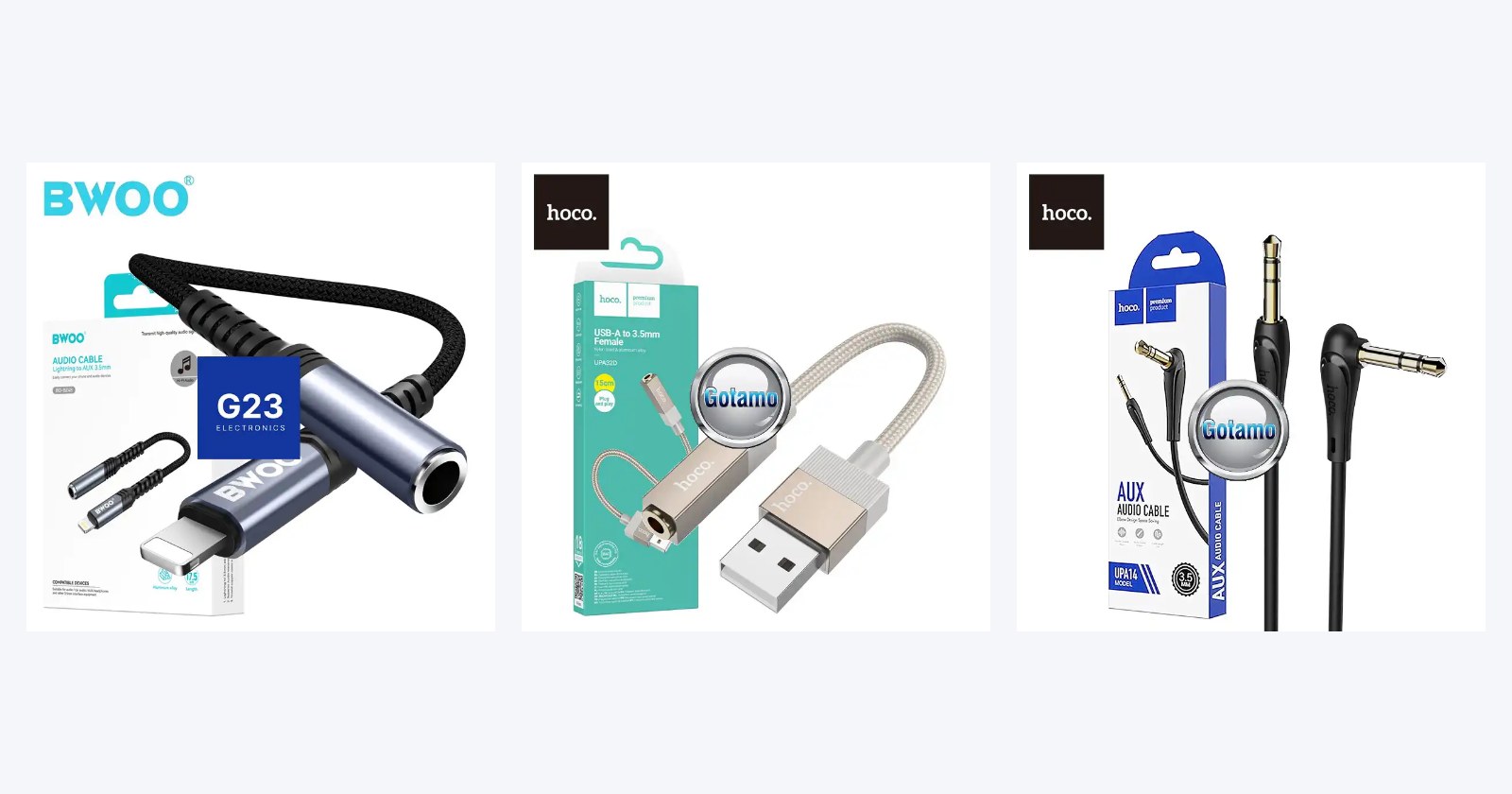AUX 3.5mm laidai, prailginimai ir garso jungtys