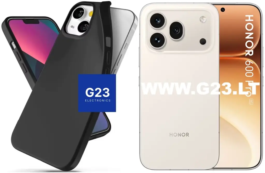 B-matte dėklas Honor 600, Honor 600 Pro juodos spalvos – dėklas ir telefonas