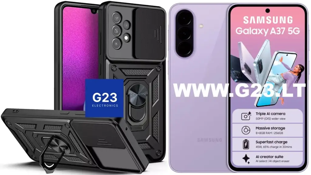 B-Ultra dėklas Samsung Galaxy A36, A37 juodos spalvos – šarvuotas dėklas ir telefonas