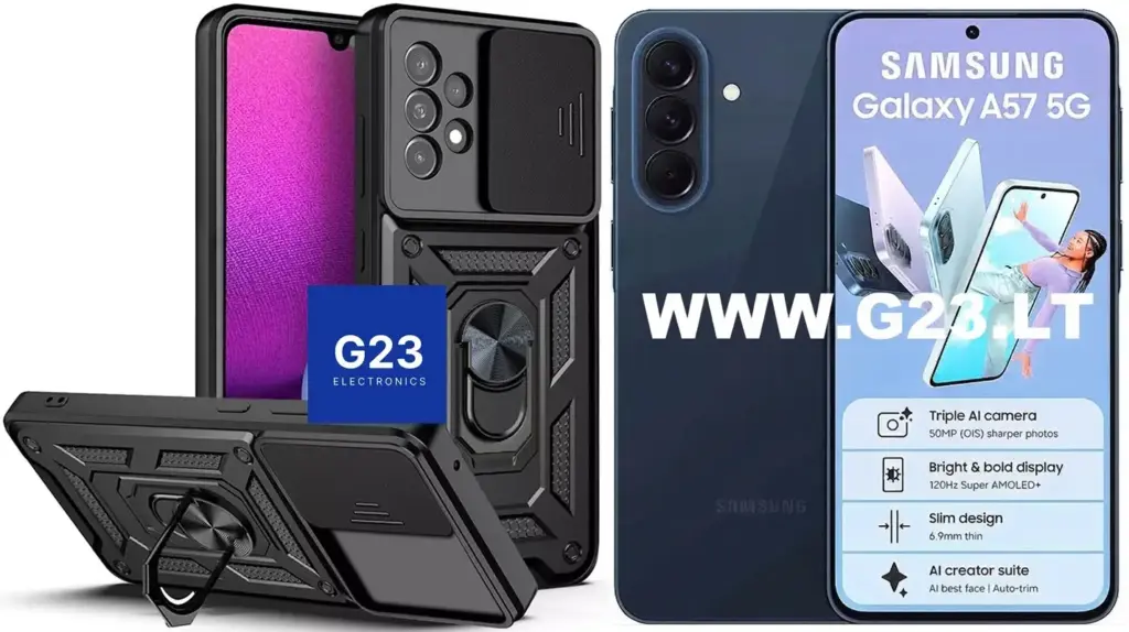 B-Ultra dėklas Samsung Galaxy A57 juodos spalvos – šarvuotas dėklas ir telefonas
