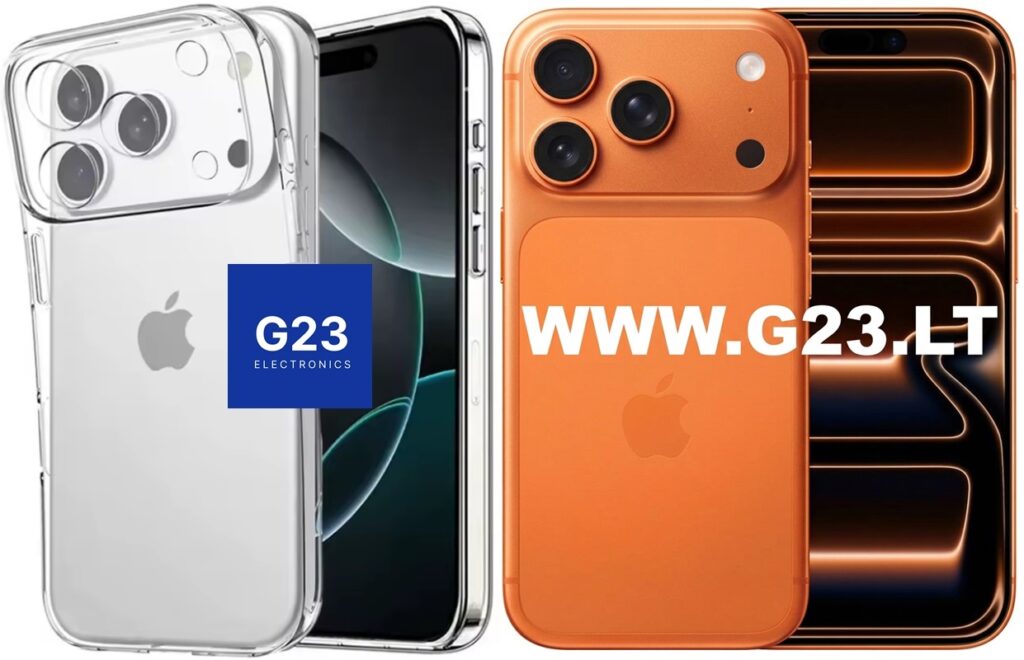 Skaidri nugarėlė iPhone 17 Pro Max telefonui su matomu kameros bloku