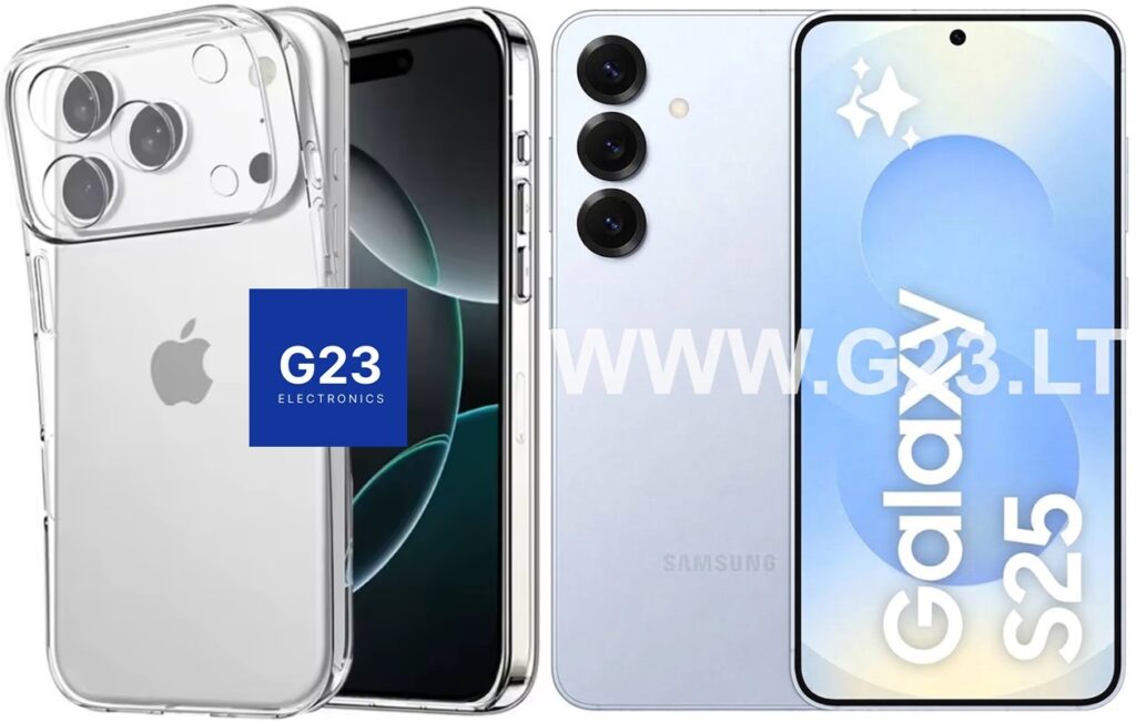 Skaidri nugarėlė Samsung Galaxy S25 telefonui su matoma stikline nugarėle