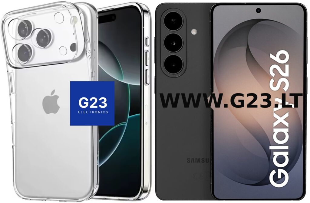 Skaidri nugarėlė Samsung Galaxy S26 telefonui su matoma originalia nugarėle