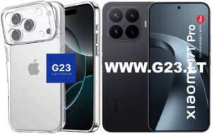 Skaidri nugarėlė Xiaomi 17T Pro telefonui ir permatomas TPU korpusas