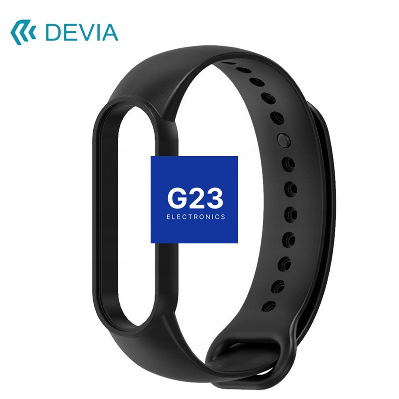Mi Band 7 dirželis juodas Devia Deluxe Sport iš silikono