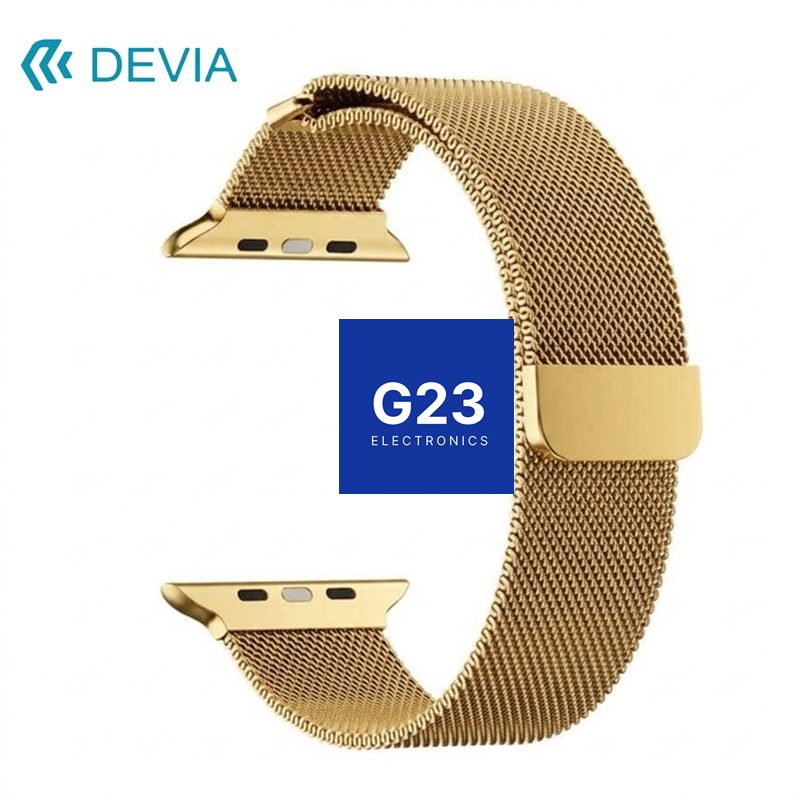 Apple Watch dirželis auksinis Devia Elegant Milanese su magnetine sagtimi