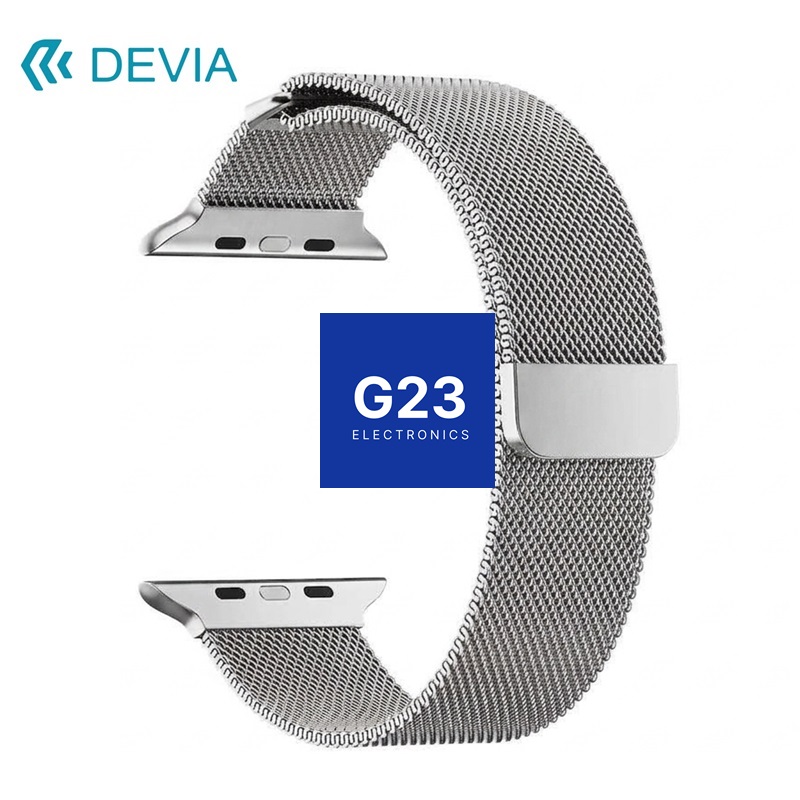 Apple Watch dirželis sidabrinis Devia Elegant Milanese su magnetine sagtimi