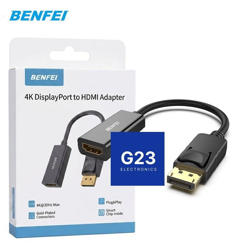 DisplayPort į HDMI jungtis Benfei pakuotėje su 4K 30Hz žymomis