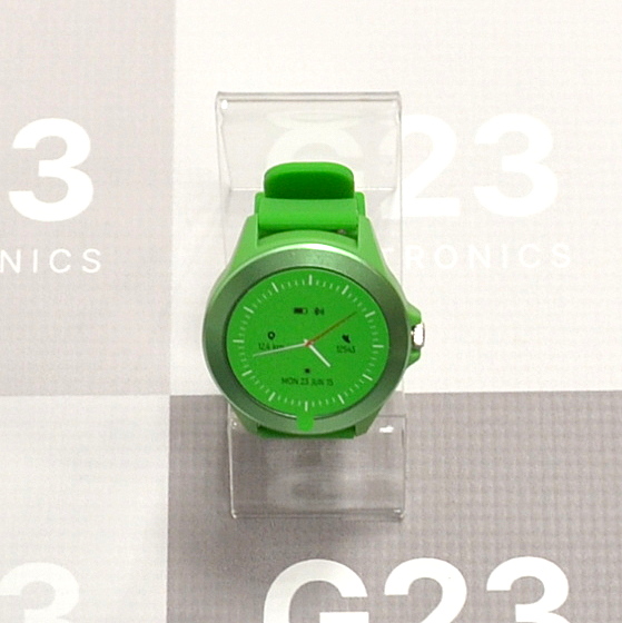 Žalias Forever Colorum išmanusis laikrodis nufotografuotas G23 Electronics salone