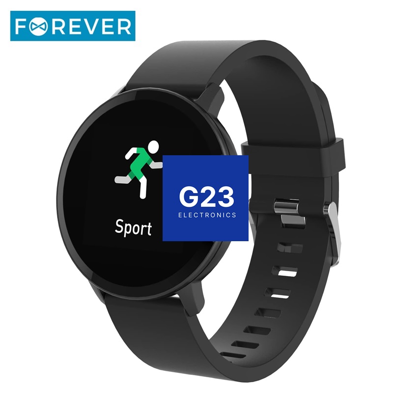 Išmanusis laikrodis Forever ForeVive Lite juodas 9 Sporto režimo ekranas juodame išmaniajame laikrodyje Forever ForeVive Lite
