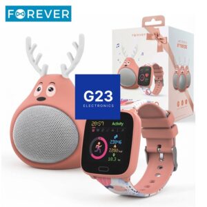 Forever iGO vaikiško išmaniojo laikrodžio ir Bluetooth kolonėlės rinkinys oranžinis