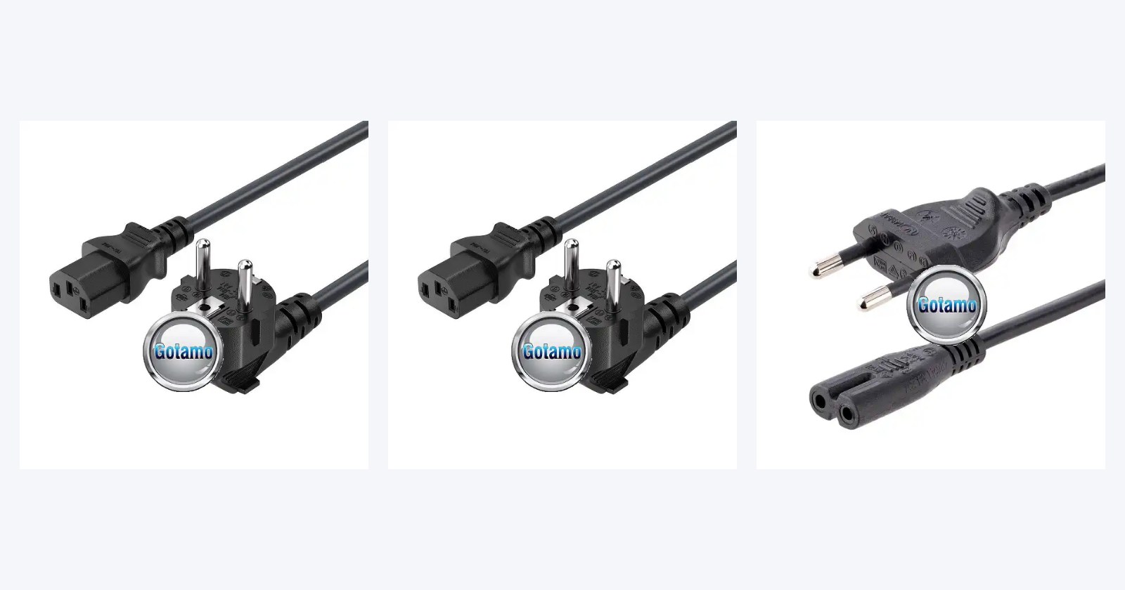 IEC maitinimo laidai su C13, C7 ir C5 jungtimis 220V tinklui