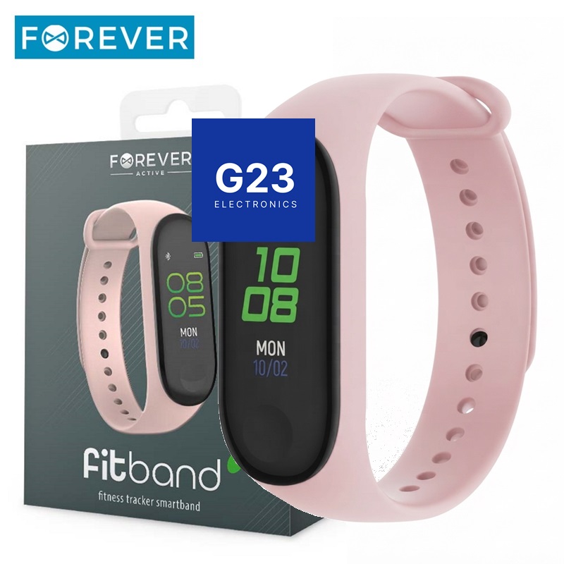 Forever Fitband pelenų rožinė išmanioji apyrankė su pakuote