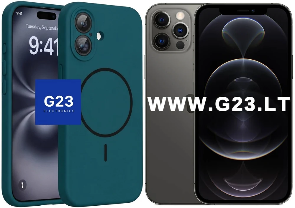 MagSafe Gen3 dėklas Apple iPhone 12 ir iPhone 12 Pro – tamsiai žalias (petrolio) silikoninis dėklas nugarėlė