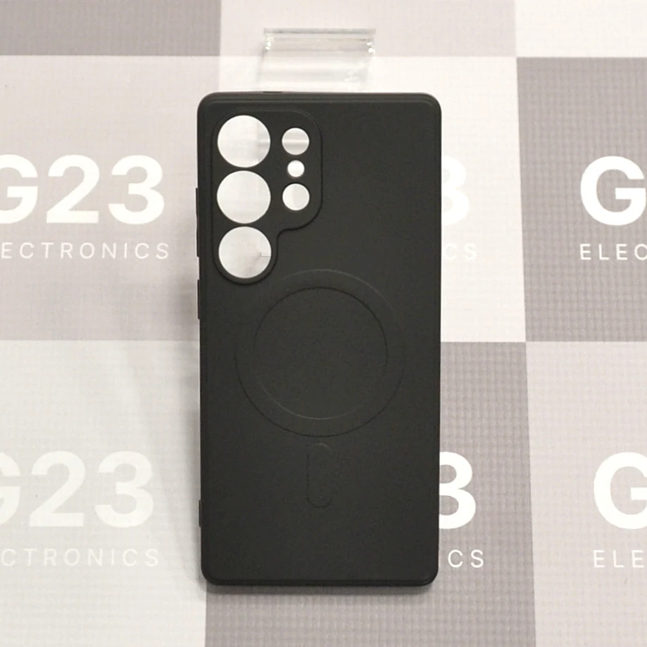 MagSafe Matte Plus dėklas Samsung Galaxy S25 Ultra juodos spalvos – matinė nugarėlė iš galo