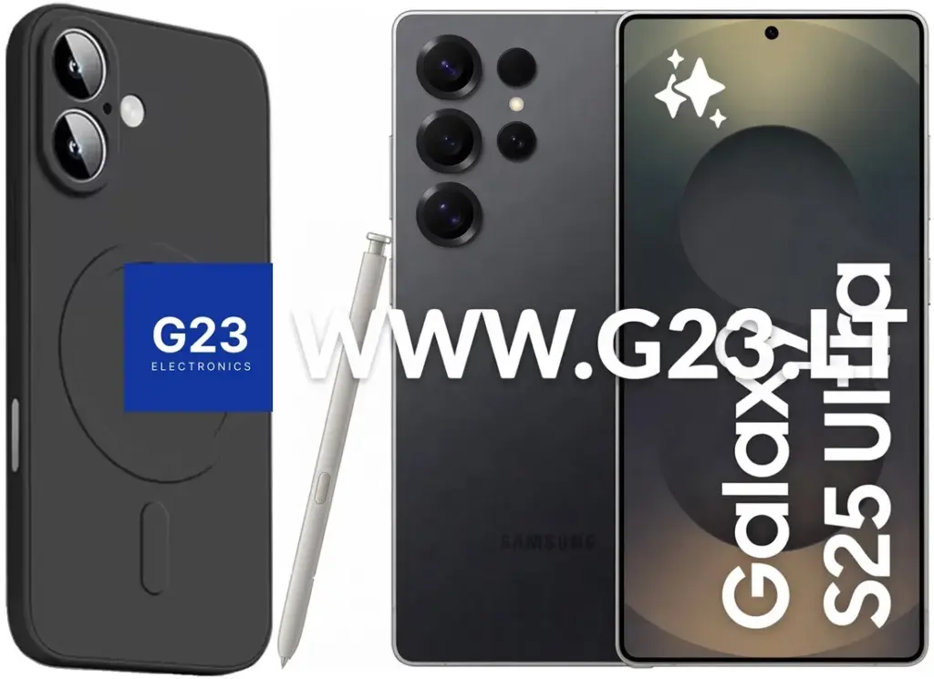 MagSafe Matte Plus dėklas Samsung Galaxy S25 Ultra juodos spalvos – dėklas ir telefonas