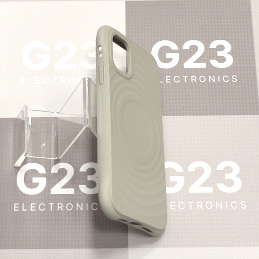 MagSafe Wave dėklas nugarėlė Apple iPhone 11 telefonui pilkos spalvos 8 Pilko MagSafe Wave dėklo iPhone 11 šoninė briauna su mygtukų dangteliais