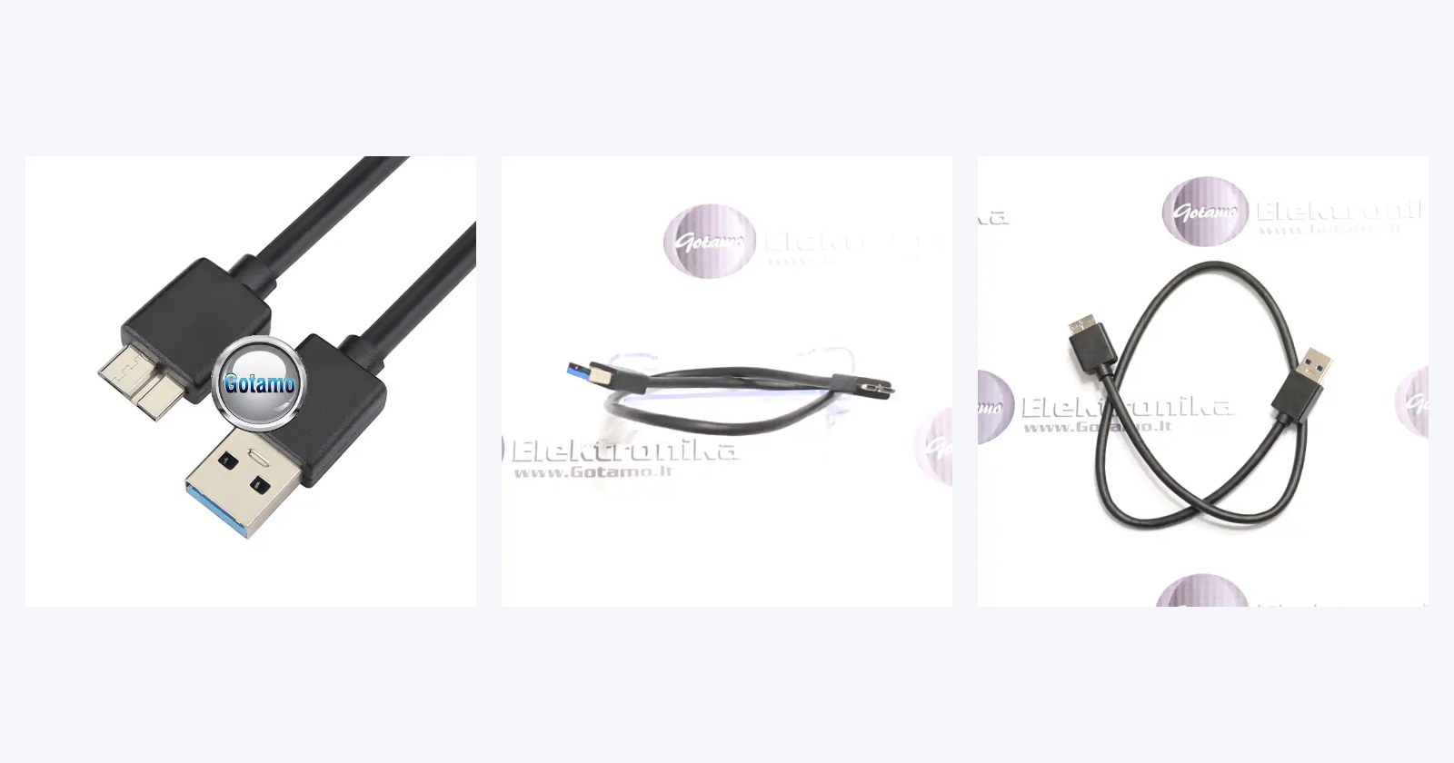 Micro USB 3.0 laidai išoriniams diskams su plačiu Micro-B kištuku