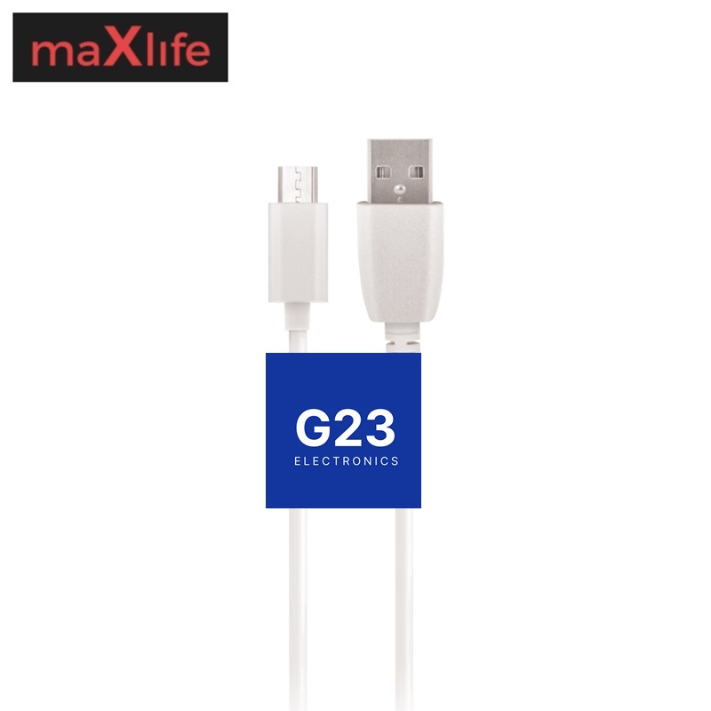 Micro USB laidas 1 metras 3A maXlife baltos spalvos 5 USB-A į Micro USB laidas maXlife 3A – abi jungtys