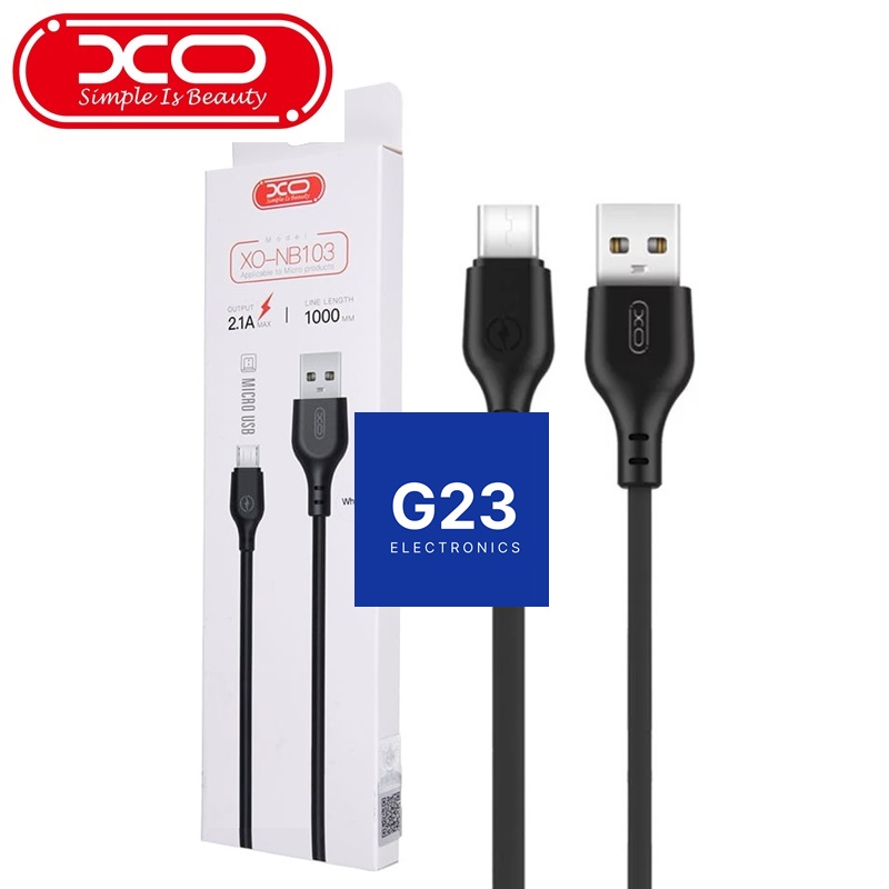 Micro USB laidas 2 metrai XO juodos spalvos gamintojo pakuotėje