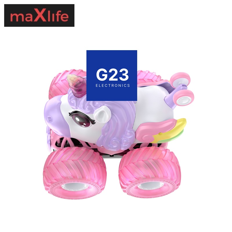 Nuotoliniu būdu valdomas vienaragis MaxLife Unicorn rožinis 7 Nuotoliniu būdu valdomas vienaragis MaxLife MXRC-600 su rožiniais visureigiais ratais