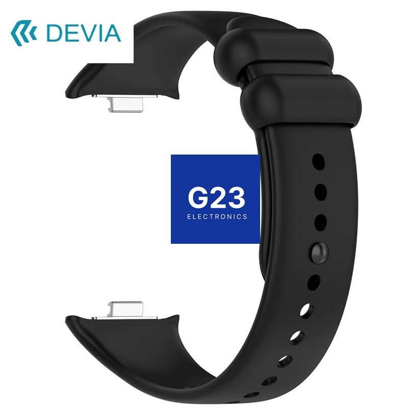 Apyrankė dirželis Xiaomi Mi Band 8 Pro apyrankėms, Redmi Watch 4 laikrodžiams Devia Deluxe Sport juodos spalvos 5 Redmi Watch 4 dirželis juodas Devia Deluxe Sport iš šono