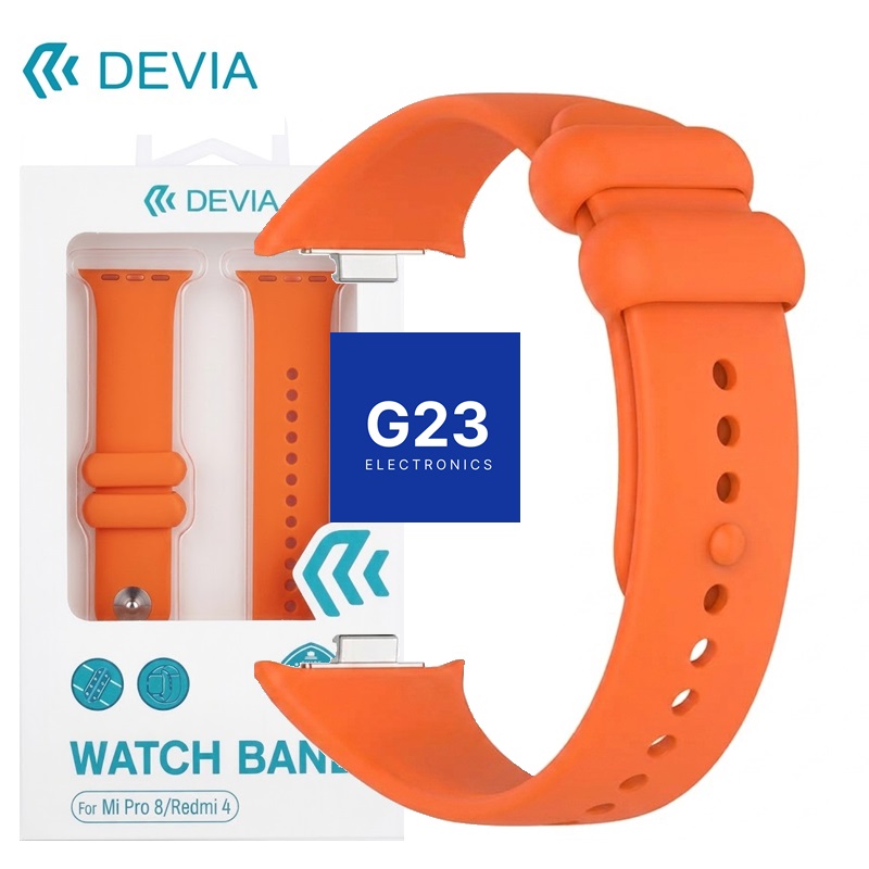 Devia Deluxe Sport oranžinio dirželio pakuotė Mi Band 8 Pro ir Redmi Watch 4