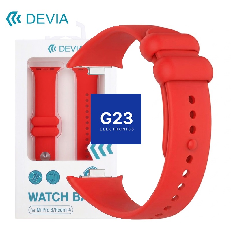 Devia Deluxe Sport raudono dirželio pakuotė Mi Band 8 Pro ir Redmi Watch 4