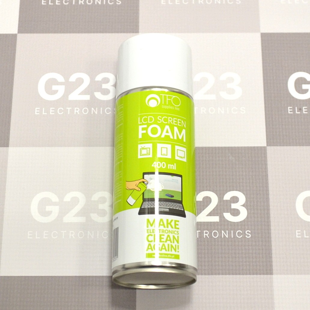 Ekranų valymo putos 400 ml TFO LCD Screen Foam 5 Ekranų valymo putos TFO – balionėlio priekinė pusė su etikete