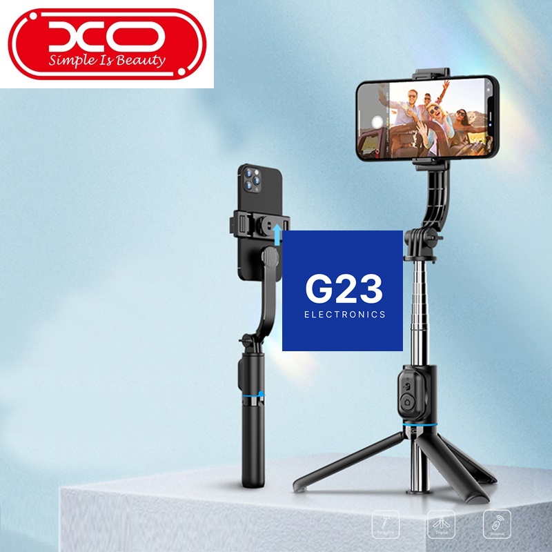 Trikojis stovas asmenukių (selfie) lazda XO SS13 Bluetooth 106 cm juodos spalvos 6 XO SS13 asmenukių lazda dviejuose režimuose: rankinė lazda ir trikojis su telefonu