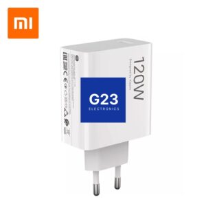 Originalus Xiaomi 120W tinklo kroviklis baltos spalvos iš šono