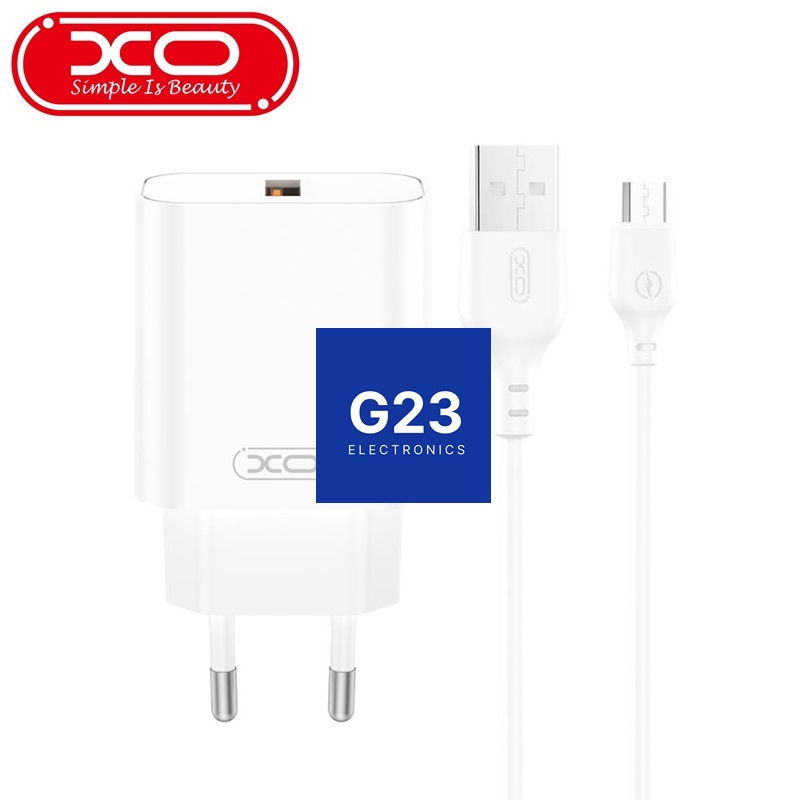 Tinklo kroviklis 18W QC3.0 ir USB-A į Type-C laidas XO baltos spalvos 7 Baltas XO 18W kroviklis su USB-A į Type-C laidu
