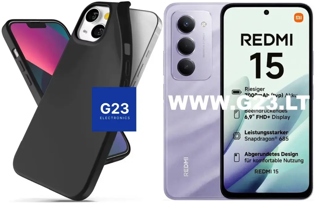 B-matte juodas silikoninis dėklas nugarėlė Xiaomi Redmi 15 4G EU ir 5G EU telefonui – katalogo nuotrauka