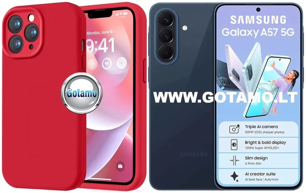 B-Soft Plus raudonas silikoninis dėklas Samsung Galaxy A57 telefonui – katalogo nuotrauka