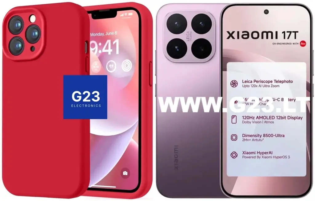 raudonas B-Soft Plus dėklas nugarėlė Xiaomi 17T telefonui