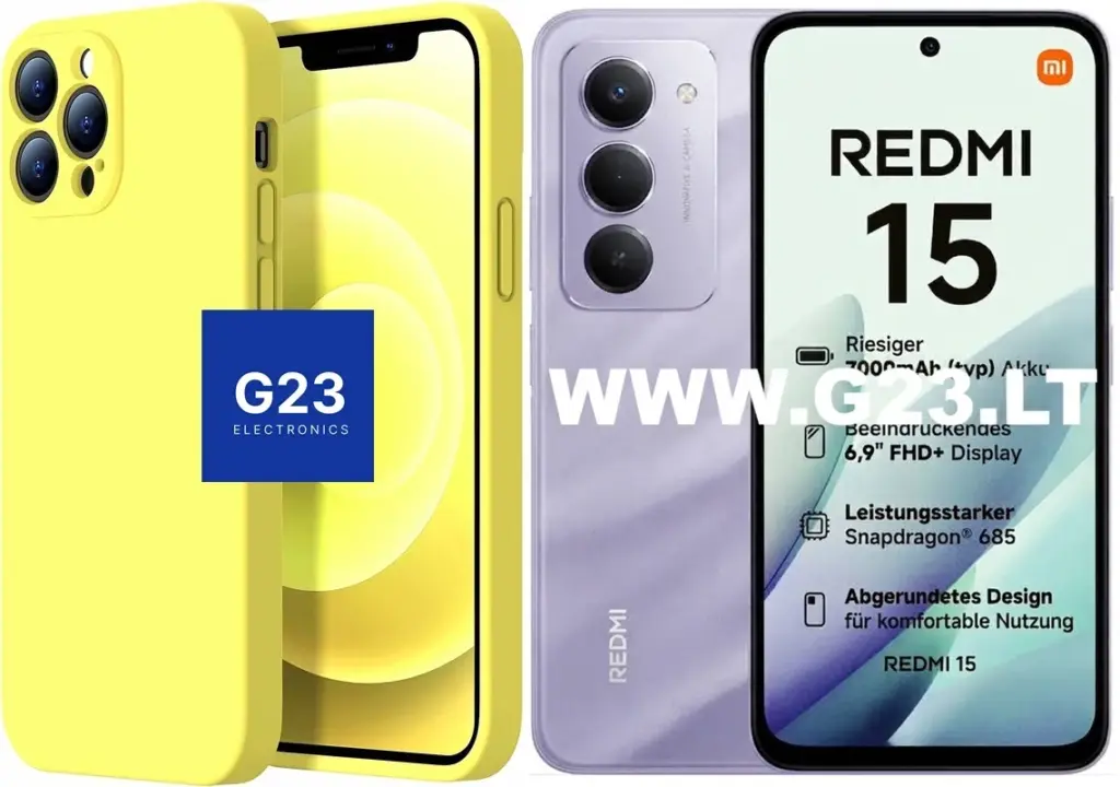 B-Soft Plus citruso geltonos spalvos silikoninis dėklas nugarėlė Xiaomi Redmi 15 4G EU 5G EU telefonui – katalogo nuotrauka