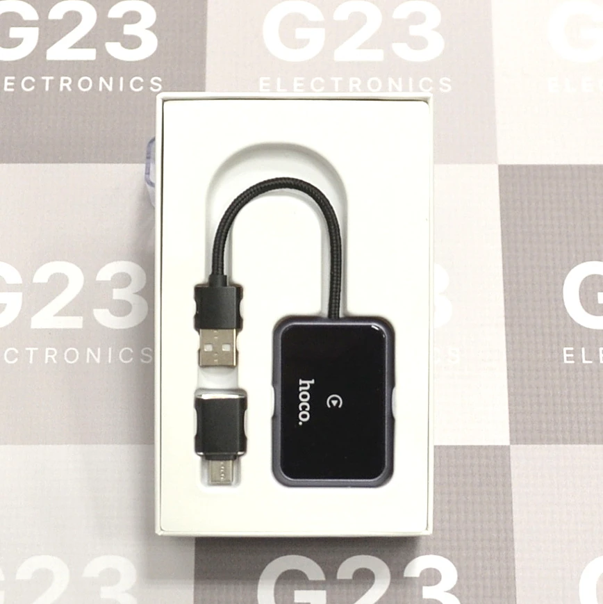 Belaidis CarPlay adapteris USB-A ir USB-C Hoco HU1 juodos spalvos 2 Hoco HU1 CarPlay adapteris dėžutėje kartu su USB-A laidu ir Type-C perėjimu