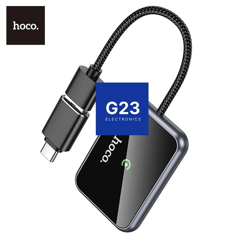 Belaidis CarPlay adapteris USB-A ir USB-C Hoco HU1 juodos spalvos 11 Hoco HU1 CarPlay adapteris su USB-A laidu ir prijungtu Type-C perėjimu