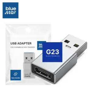 Sidabro spalvos Blue Star Type-C lizdas į USB 3.0 jungtis originalioje pakuotėje
