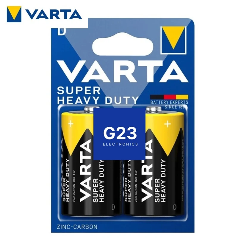D LR20 baterija Varta Super Heavy Duty – 2 vnt. blisterio pakuotė